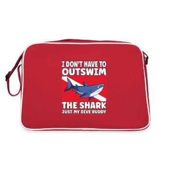 Plongée sous-marine amusante – Citation de Outswim the Shark - Sac Retro - rouge/blanc - Dos