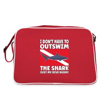 Plongée sous-marine amusante – Citation de Outswim the Shark - Sac Retro - rouge/blanc - Dos