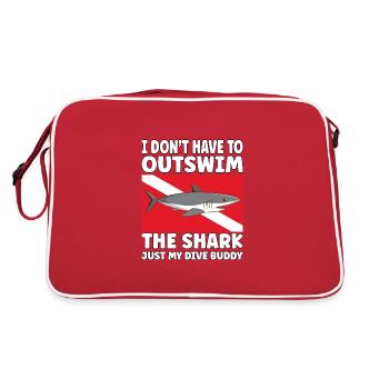Plongée sous-marine amusante – Citation de Outswim the Shark - Sac Retro - rouge/blanc - Dos