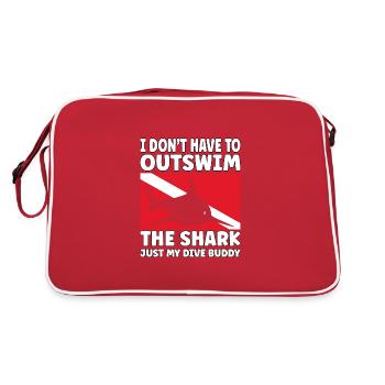 Plongée sous-marine amusante – Citation de Outswim the Shark - Sac Retro - rouge/blanc - Dos