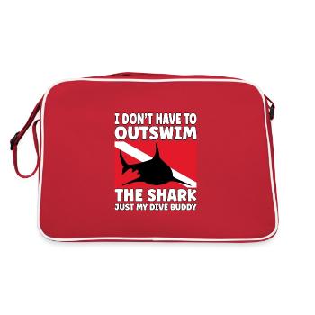 Plongée sous-marine amusante – Citation de Outswim the Shark - Sac Retro - rouge/blanc - Dos