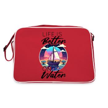 La vie est plus belle sur l’eau - Voilier - Sac Retro - rouge/blanc - Dos