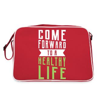 come forward to a healthy life - Retro Bag - red/white - Back