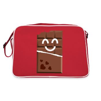 Une barre de chocolat amusante amour du chocolat - Sac Retro - rouge/blanc - Dos