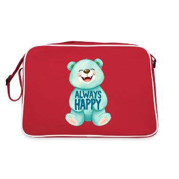 Ours en peluche mignon est toujours heureux 1 - Sac Retro - rouge/blanc - Dos
