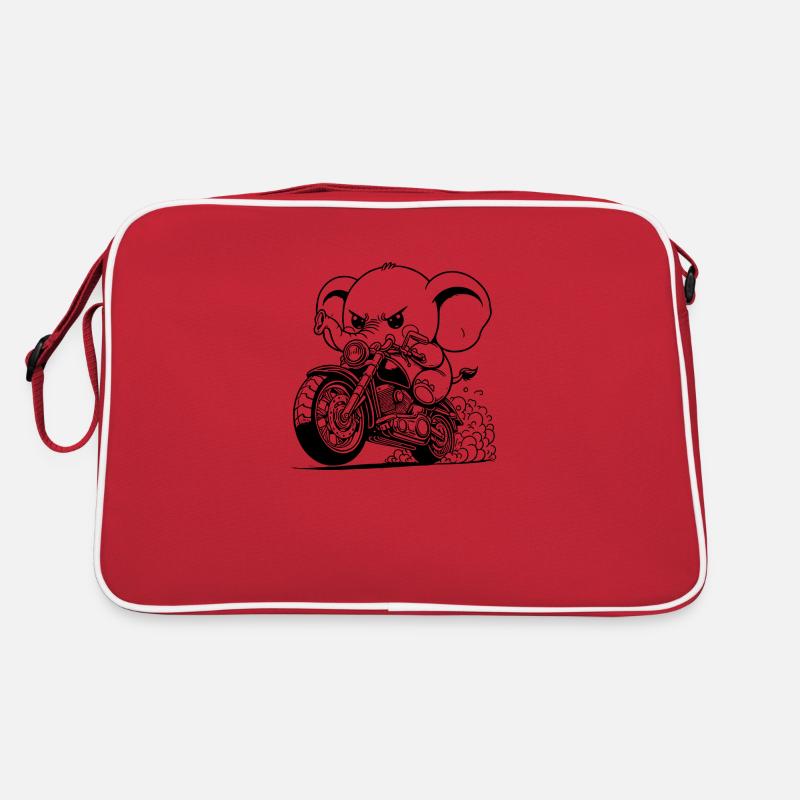 ELEFANT AUF MOTORRAD Retro Tasche