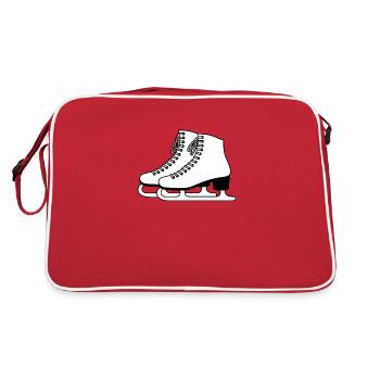 Schlittschuhe - Retro Tasche - Rot/Weiß - Hinten