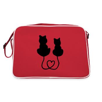 Chat coeur amour - Sac Retro - rouge/blanc - Dos