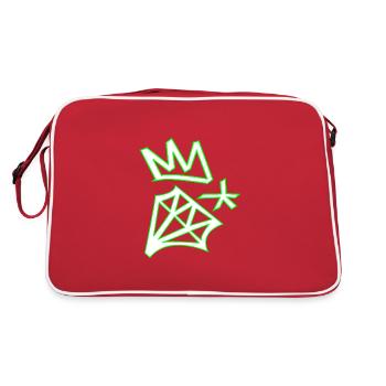 Green diamond - Retro Bag - red/white - Back