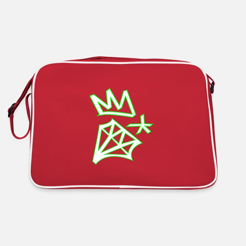 Diamant vert - Sac Retro - rouge/blanc