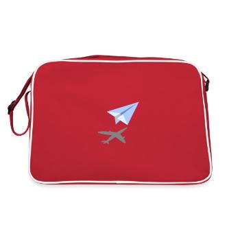 Airplane dream pilot paper airplane gift - Retro Bag - red/white - Back