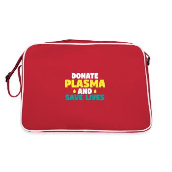 Plasma spenden und Leben retten - Retro Tasche - Rot/Weiß - Hinten