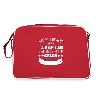 Justizvollzug Motiv für Strafvollzugs-Beamte - Retro Tasche - Rot/Weiß - Hinten