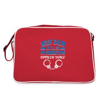 Justizvollzug Motiv für Strafvollzugs-Beamte - Retro Tasche - Rot/Weiß - Hinten