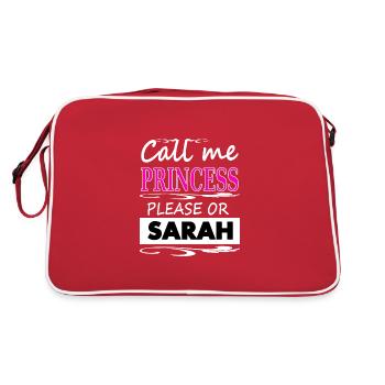My name is Sarah, I'm Sarah Girl Gift Idea - Retro Bag - red/white - Back