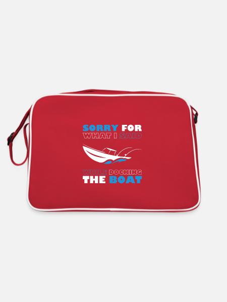 Sorry For What I Said While Docking the Boat - Retro Bag - red/white - Back