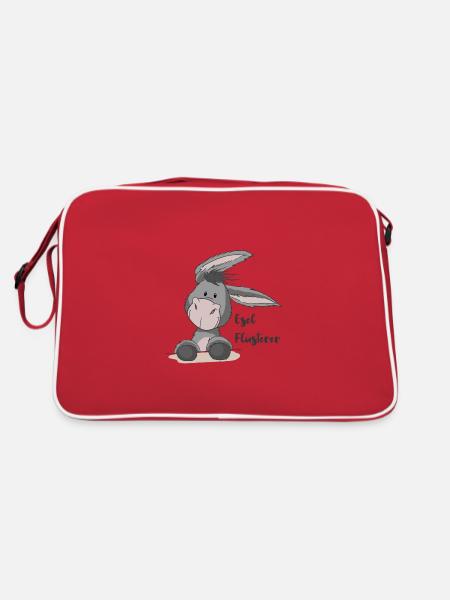 Esel Flüsterer - Retro Tasche - Rot/Weiß - Hinten