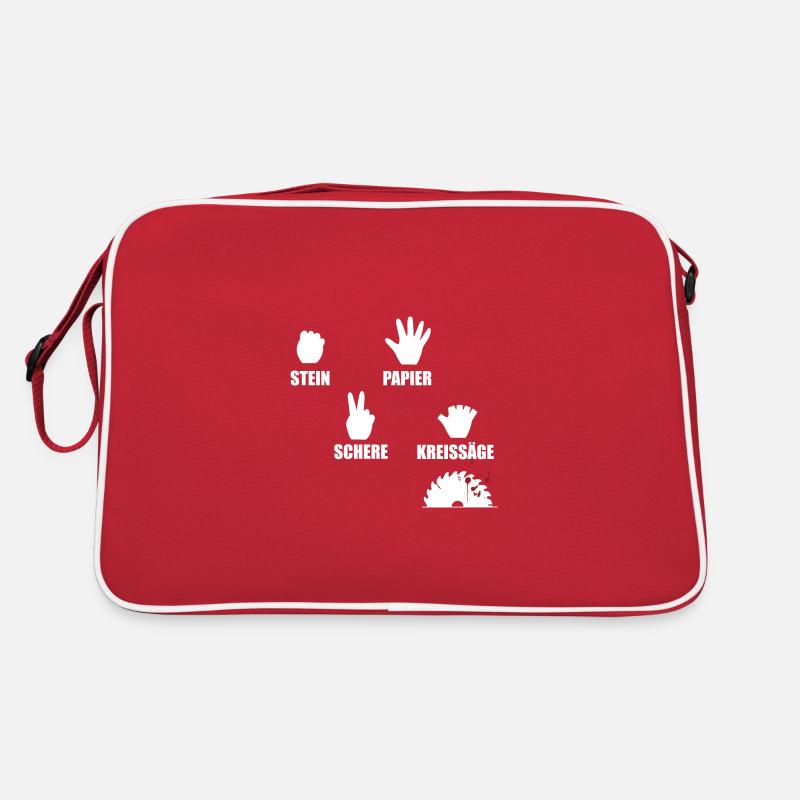 Kreissäge Zimmerer Handwerker Heimwerker Spruch - Retro Tasche - Rot/Weiß
