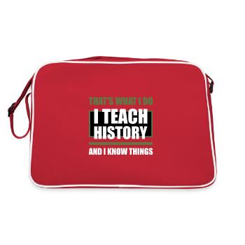 I Teach And I Know Things Teacher - Retro Tasche - Rot/Weiß - Hinten