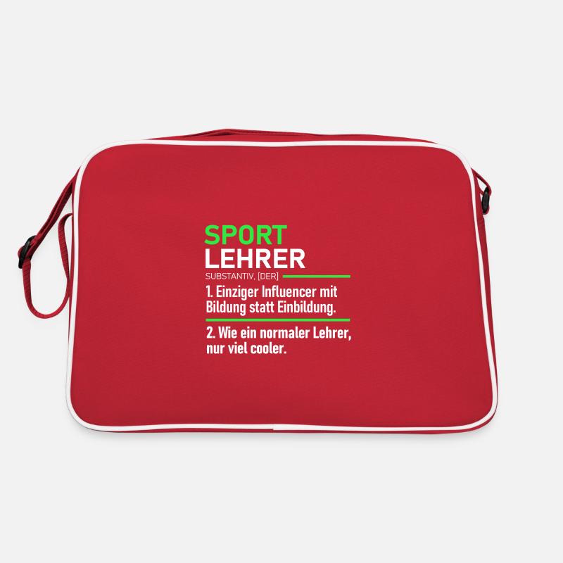 Sport Lehrer Lehrerin Schule Abschieds Beruf Retro Tasche