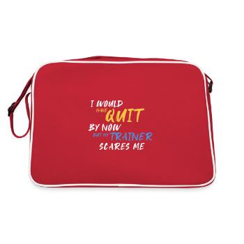 I Would Have Quite But My Trainer Scares Me - Retro Tasche - Rot/Weiß - Hinten