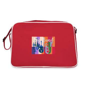 Big band jazz saxophone trumpet trombone gift - Retro Bag - red/white - Back