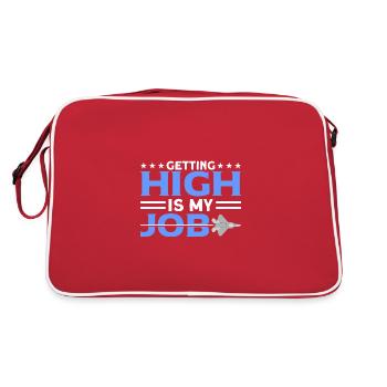 GETTING HIGH IS MY JOB Gifts - Retro Bag - red/white - Back