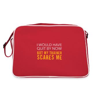 I Would Have Quite But My Trainer Scares Me - Retro Tasche - Rot/Weiß - Hinten
