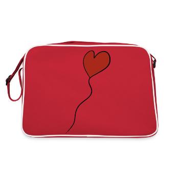 Heart Balloon - Retro Tasche - Rot/Weiß - Hinten