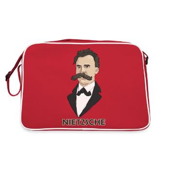 Nietzsche - Retro Tasche - Rot/Weiß - Hinten