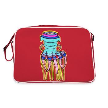 Qualle - Retro Tasche - Rot/Weiß - Hinten