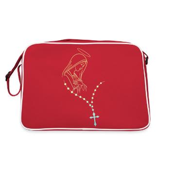 virgin mary jesus bible christian religion madona - Retro Bag - red/white - Back
