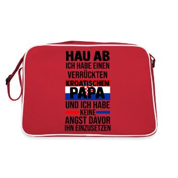 Kroaten Kroate Kroatin Hrvatska Kroatien - Retro Tasche - Rot/Weiß - Hinten