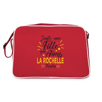 une fille aime la rochelle rugby club rochellais - Sac Retro - rouge/blanc - Dos