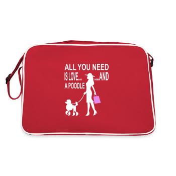 Fille aime caniche chien race chien cadeau - Sac Retro - rouge/blanc - Dos