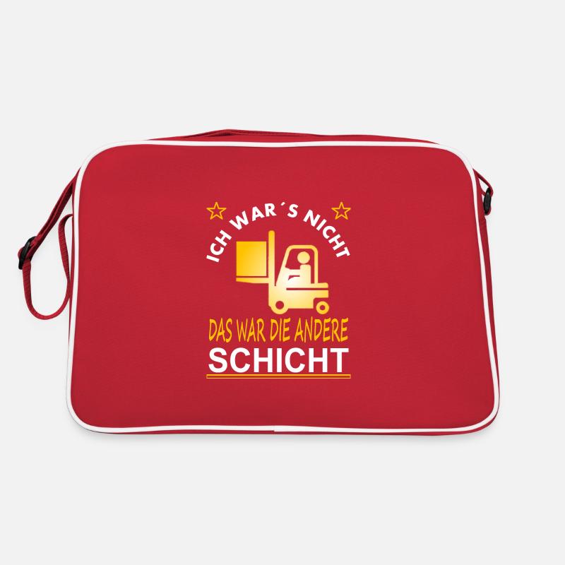 Staplerfahrer Spruch Stapler fahren Geschenkidee - Retro Tasche - Rot/Weiß