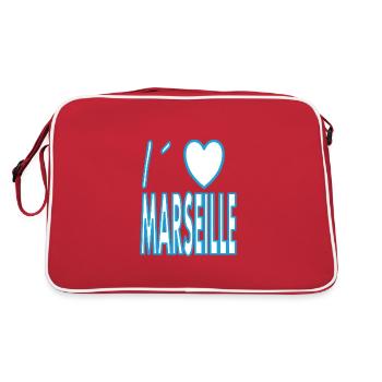 Né à Marseille Marseille France Cadeau - Sac Retro - rouge/blanc - Dos