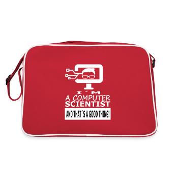 I'm a Computer Scientist Computer Computer Gift - Retro Bag - red/white - Back