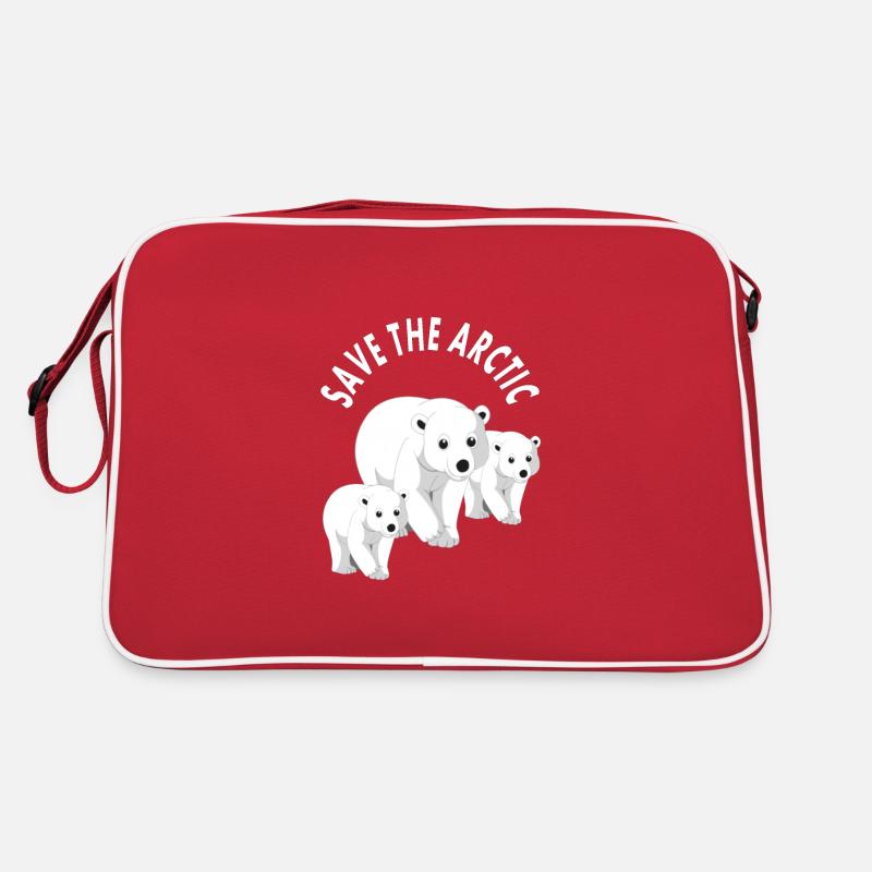 die Arktis retten Weißbär Eisbär Nordpol Geschenk Retro Tasche