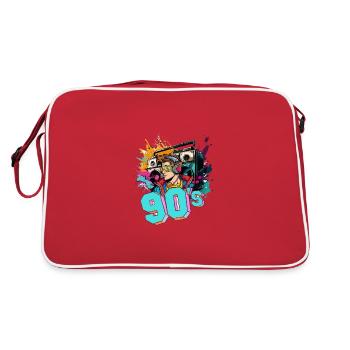 90s 90s Musique Ghettoblaster Casque Party - Sac Retro - rouge/blanc - Dos