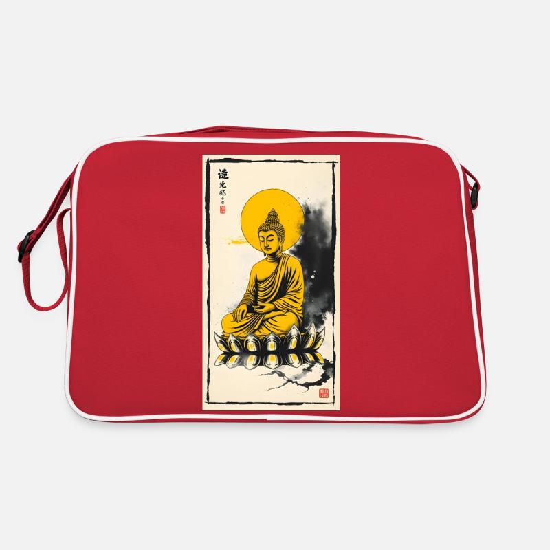 Sitting Golden Buddha Retro Tasche