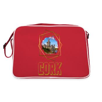 Cork Irlande Ville Skyline Home Love Gold - Sac Retro - rouge/blanc - Dos