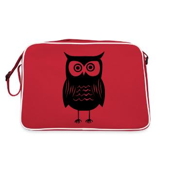 Eule - Retro Tasche - Rot/Weiß - Hinten