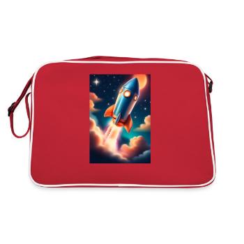Rakete - Retro Tasche - Rot/Weiß - Hinten