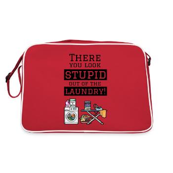 Salon de blanchisserie lavage jour dessin animé illustration - Sac Retro - rouge/blanc - Dos