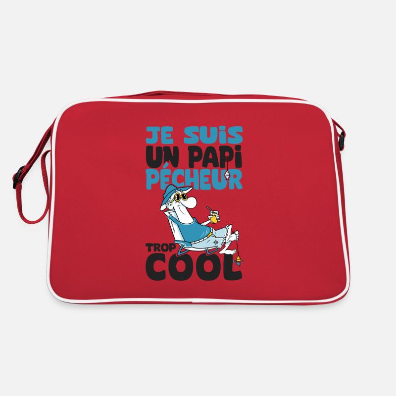 papi pêcheur trop cool humour papy grandpère Sac Retro