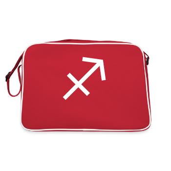 Sternzeichen Schütze, exklusives T-Shirt Design - Retro Tasche - Rot/Weiß - Hinten