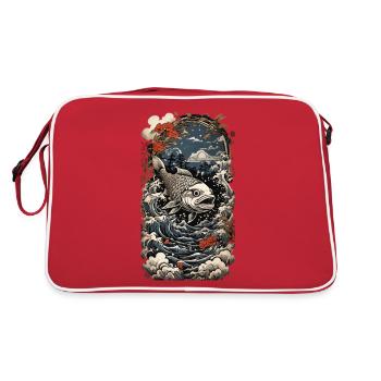 Vintage Fish Japan Tattoo Art et Angler Design - Sac Retro - rouge/blanc - Dos