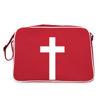 Croix (blanc) - Retro Bag - red/white - Back