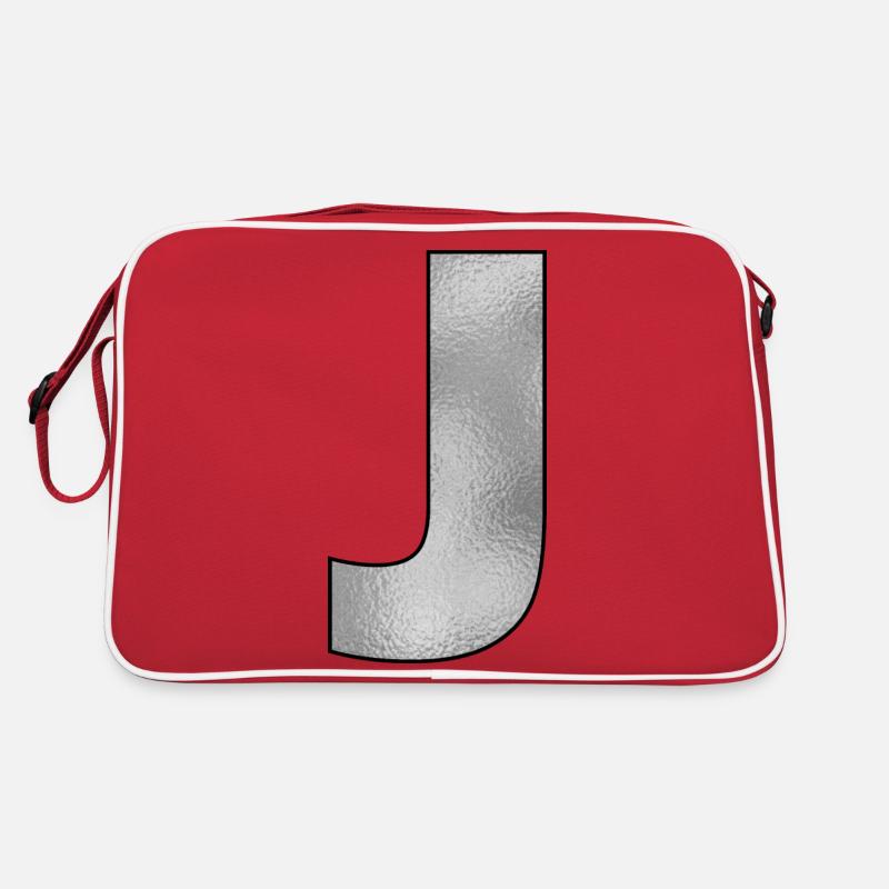 Buchstabe J Silber Retro Tasche